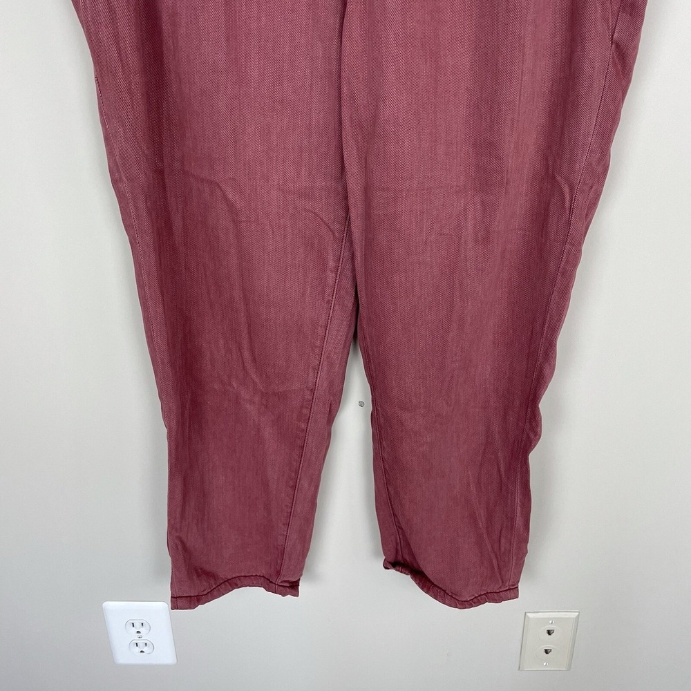 Anthropologie Pleated Front Skinny Pants Pink Slim Trousers Size 32 Petite - Picture 3 of 8